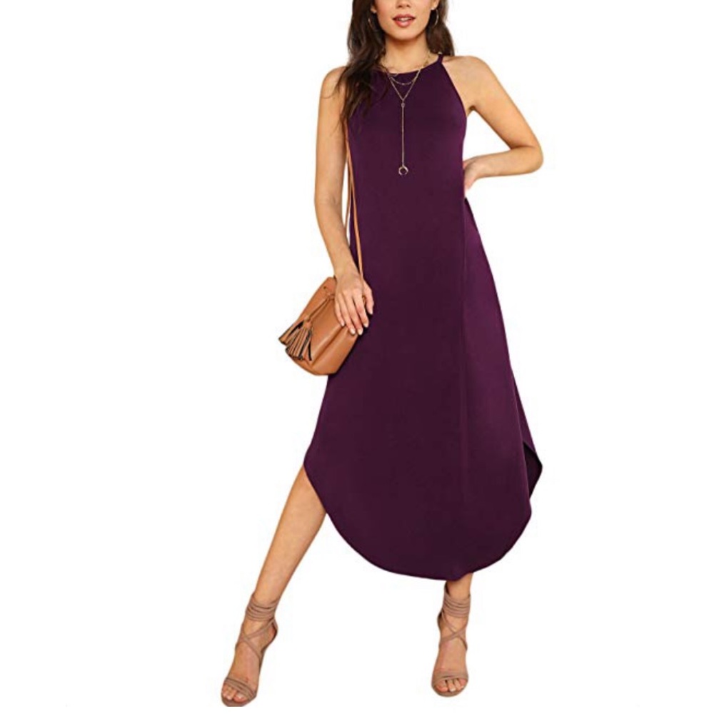 The Amelia Halter Asymmetrical Hem Maxi Dress - Picture 5 of 5